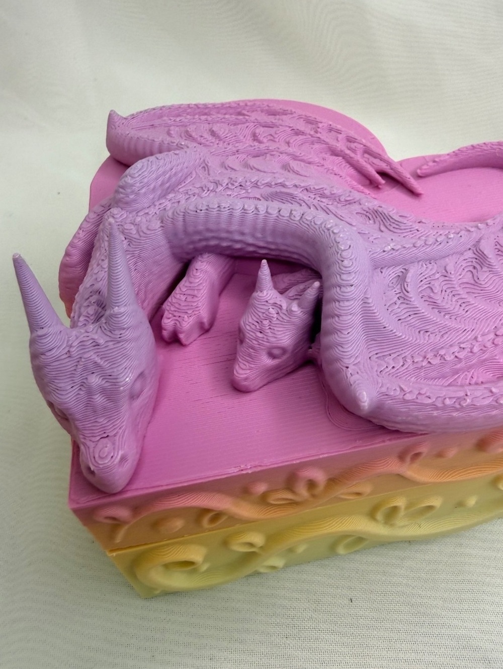Sweet Pink Heart Dragon Dice & Treasure Box 3D Printed D&D